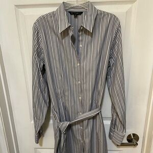Brooks Brothers Navy and White Striped shirt Dress
